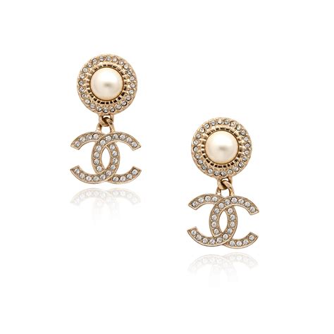 white gold chanel earrings